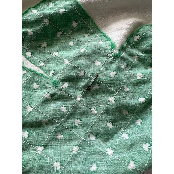 Vintage 90s Handmade Irish Shamrock Tee w Ribbon Large - Picture 7 of 11